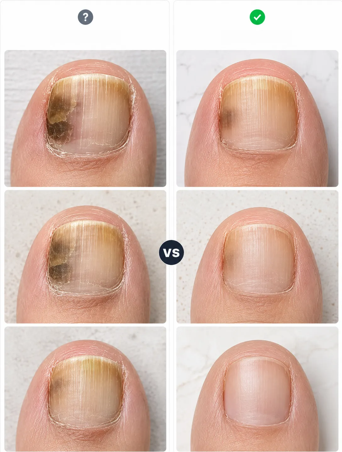 Nails looking cleaner and healthier after using Foliaya